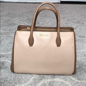 Authentic Miu Miu Distressed Leather Tote Bag